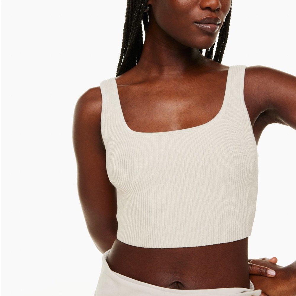 Babaton Sculpt Knit Squareneck Cropped Tank Size M